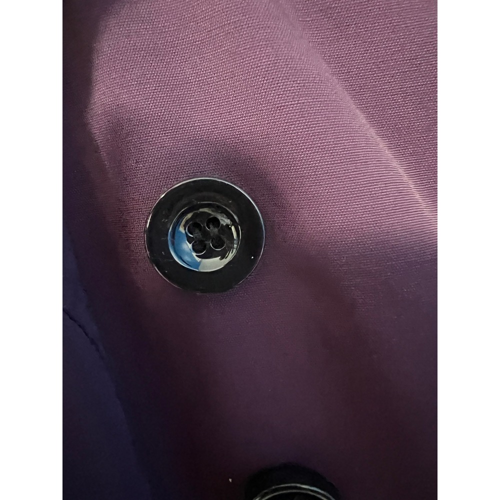New York & Company Plum Purple Double Breasted Trench Coat Belted Womens Small - Picture 7 of 9